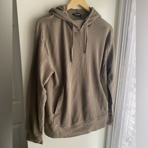 Express Men’s Cotton Hoodie Brown Casual Brown Size Medium Ribbed Cozy EUC